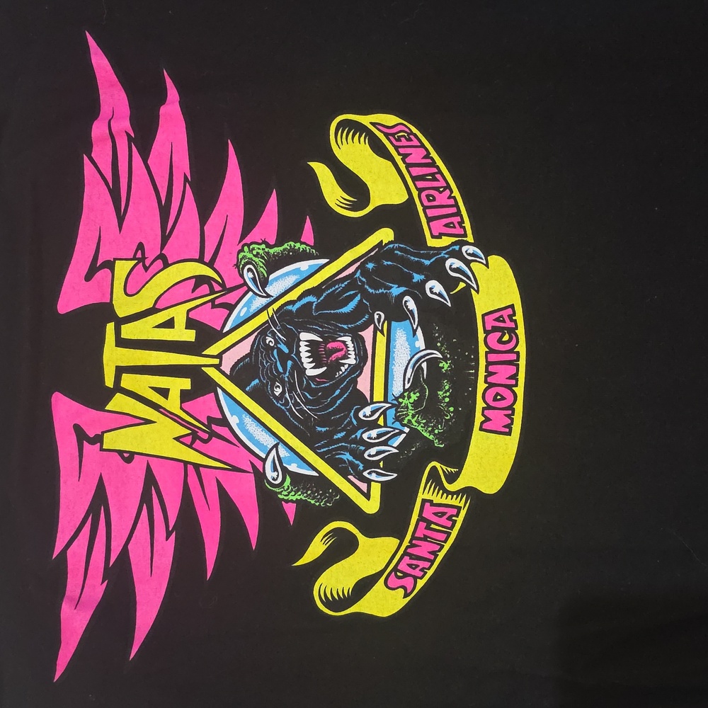 Black Santa Monica Airlines Natas Kaupas Santa Cruz XL Shirt - Picture 2 of 6